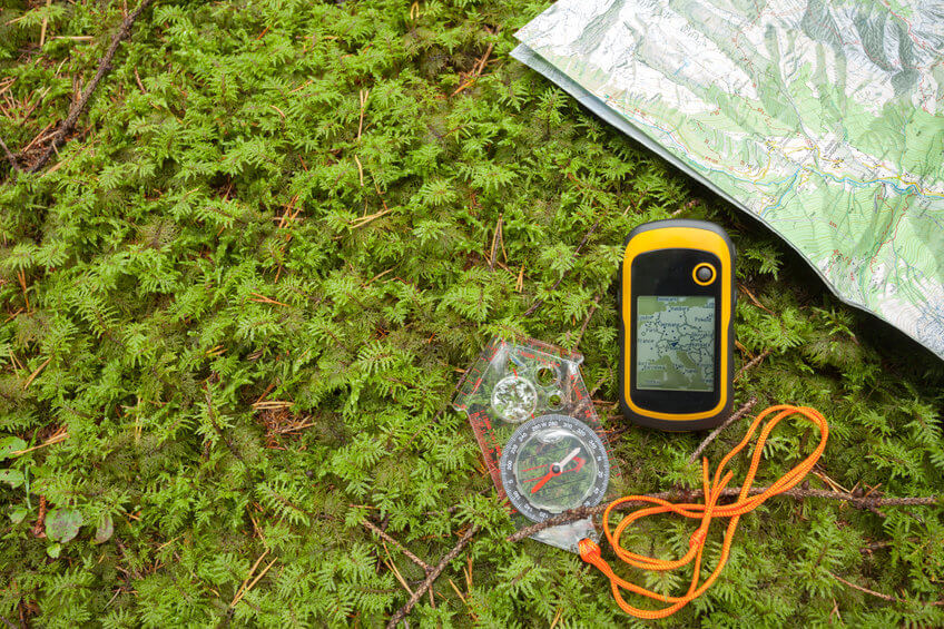 gps and compass with map