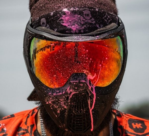paintball stains on clothes and mask
