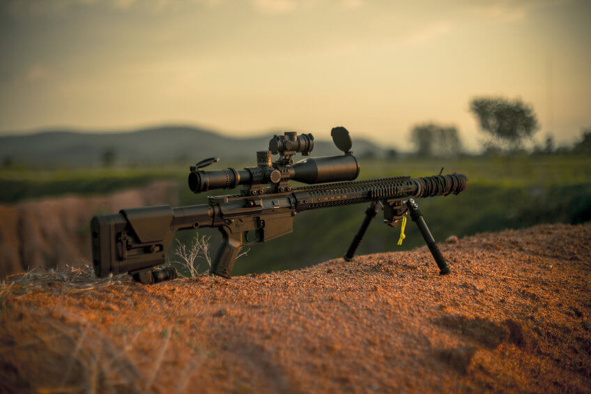 rifle with red dot sight